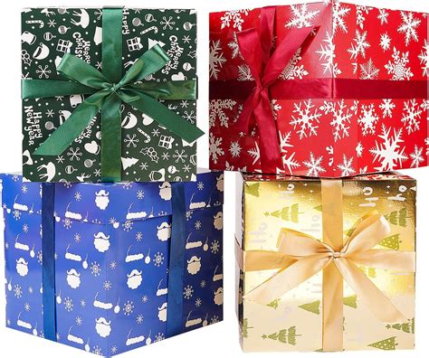 Amazon.com: JWSCYSY Assorted Designs Christmas Gift Boxes with Lids ...