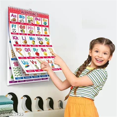 English Chart For Kids (16 Charts ) 37 x 48 cm - Children Spiral Wall ...
