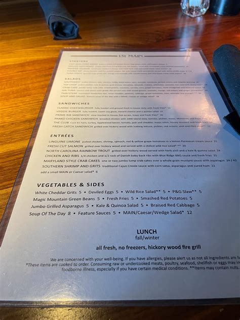 Menu at 131 MAIN Restaurant, Charlotte, Fairview Rd #100