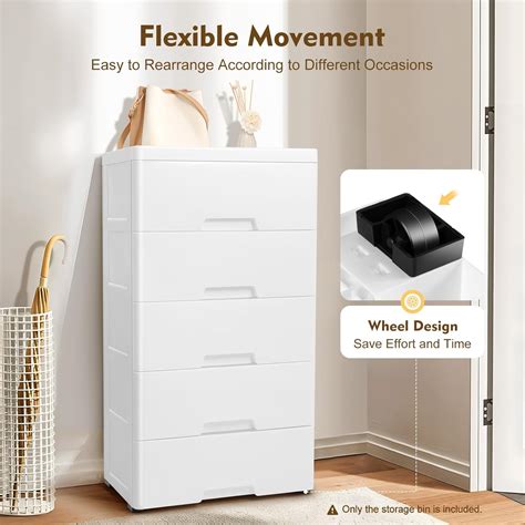 Genseino 5 Drawers Plastic Storage Cabinet, Plastic Dressers India | Ubuy