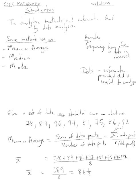 Image result for Statistics Table CSEC Math