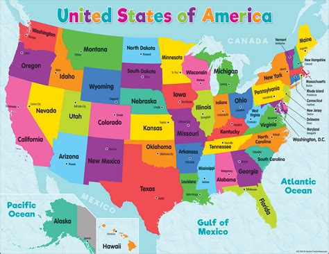 Colorful United States of America Map Chart - TCR7492 | Teacher Created Resources