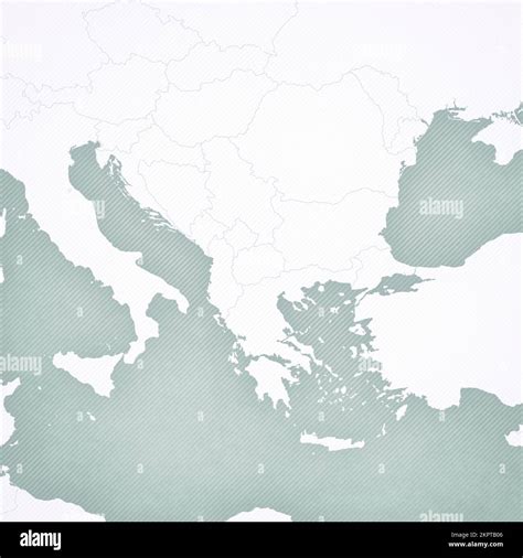 Blank map of Balkans with softly striped vintage background Stock Photo - Alamy