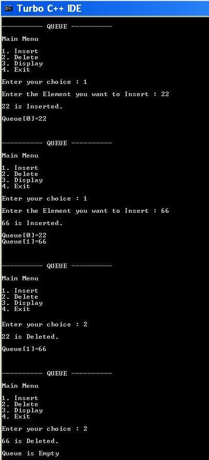Queue in C++ Program 的图像结果