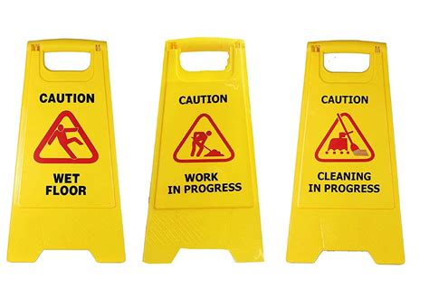 AIR O MATIC Plastic Caution Standing Board (PACK Of 3 Pcs Sign Board ...
