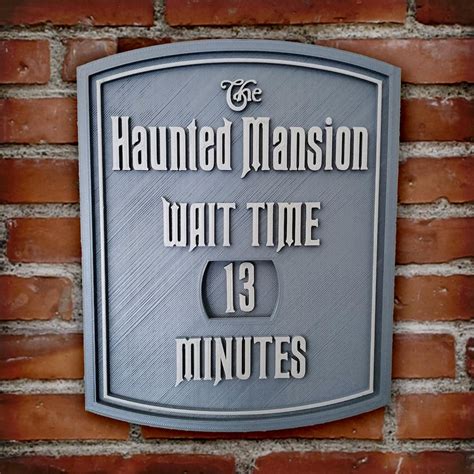 Haunted Mansion Wait Time Sign Plaque Disneyland Disney World 3D ...