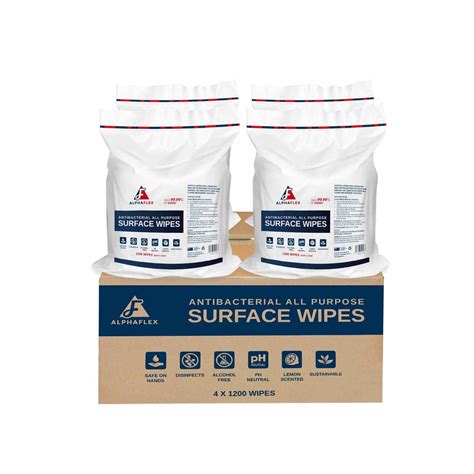 Premium Embossed Antibacterial Wipes 4 x 1200 (Carton) – Alphaflex