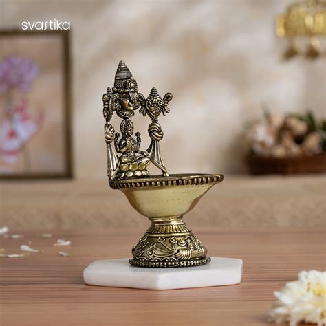 Brass Tirupati Balaji Lakshmi Divine Diya (5.5 Inch)
