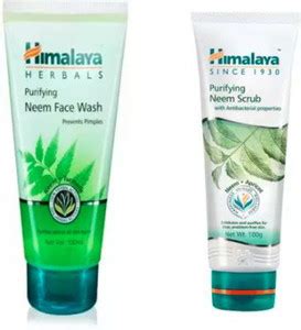 HIMALAYA Purifying Neem 100ml and Face Scrub 100ml. Face Wash - Price ...