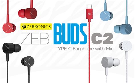 ZEBRONICS Zeb-Buds C2 in Ear Type C Wired Earphones with Mic, Braided 1 ...