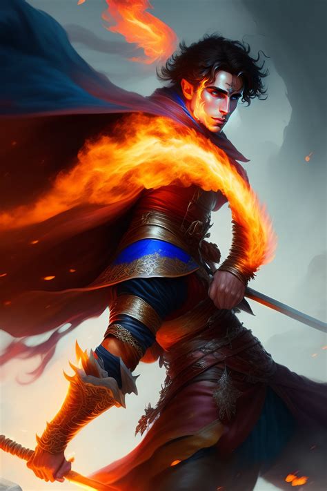 Lexica - A pyromancer looking like Timothy chalamet wearing peasant ...