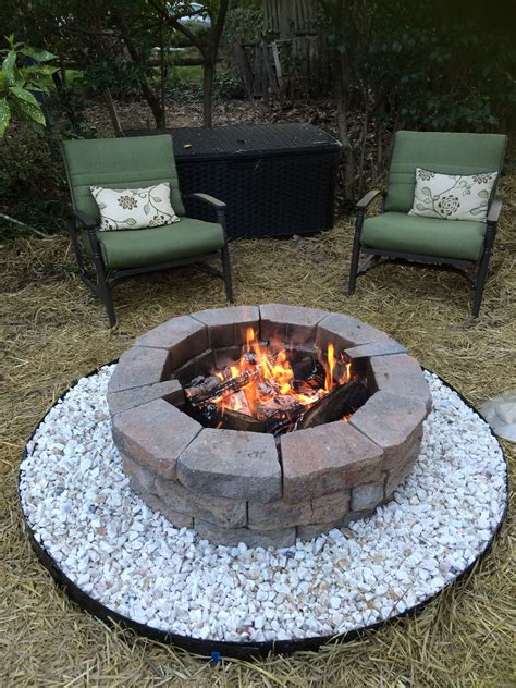White stones around the fire pit are a great addition to highlight this ...