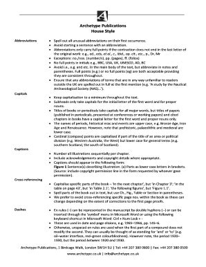 Fillable Online aslab co Archetype Publications House Style ...