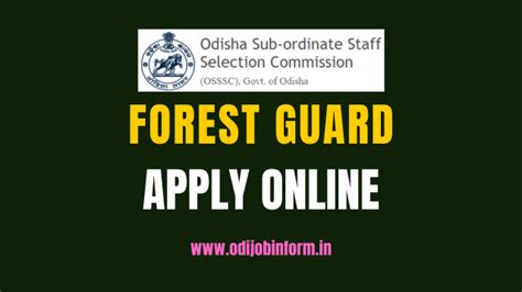 OSSSC Forest Guard Online Application Form 2026: Application Deadline ...