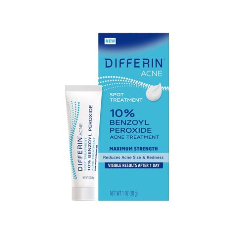 Amazon.com: Differin Acne Spot Treatment with 10% Benzoyl Peroxide, Maximum Strength OTC Acne ...