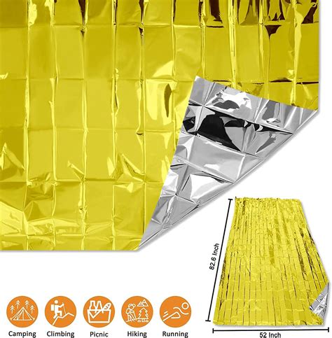 ANCwear Emergency Blankets Pack-12,Foil Mylar Thermal Blankets Space ...
