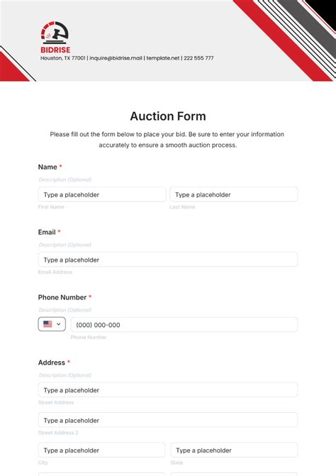 Free Auction Listing Tools Templates – YZIP
