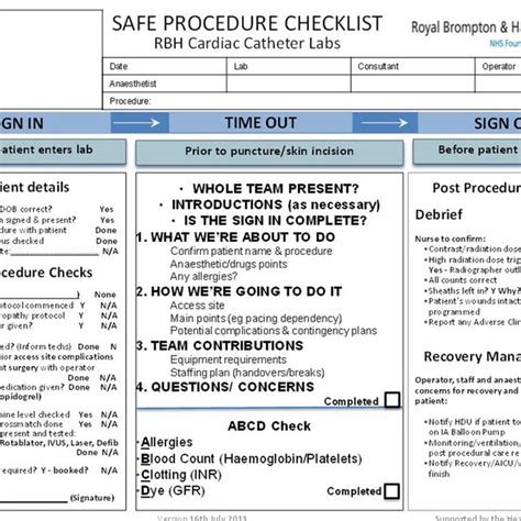 Image result for Critical Procedure Checklist