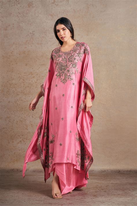 Stotram - Blush Pink Kaftan With Drape Skirt - Elahe