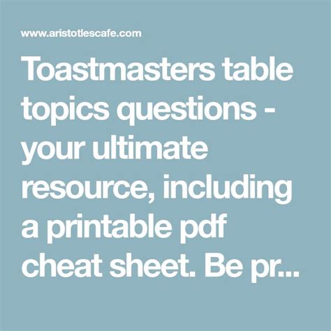 Image result for Sample Toastmaster Table Topic Questions