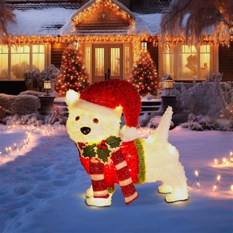 Amazon.com: Lighted Christmas Decorations Pre-Lit Christmas Dog Decor ...