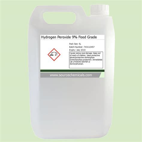 Hydrogen Peroxide H2o2 9 Bp Food Grade 5 Litre 5l | Desertcart INDIA