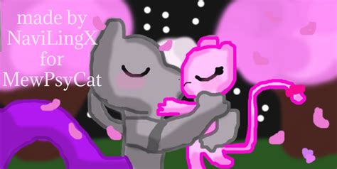 Mewtwo X Mew ( Kissing ) :3 by NaviMazOwO on DeviantArt