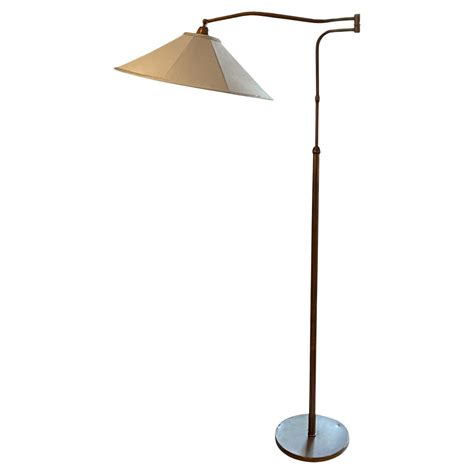 Italian 1950s Brass Swing Arm Floor Lamp With Marble Base For Sale at ...