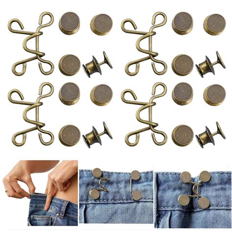 DARKSTICK Jeans Tightener Adjustable Button No Sewing Required Loose ...