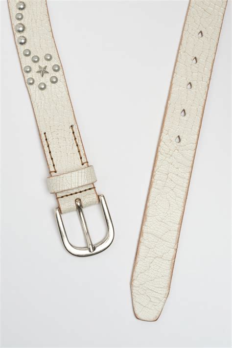 Our Legacy Star Fall Belt Off White Cracked Leather | REVERSIBLE