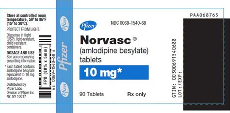 Norvasc - FDA prescribing information, side effects and uses
