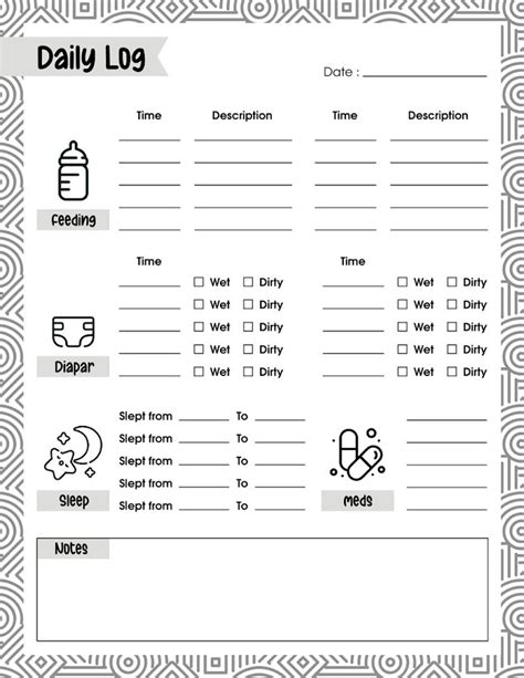 Image result for Free Printable Daily Log