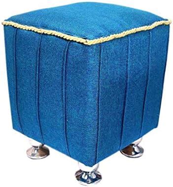 WAI FOOTREST POUFF Stool Fully Cushion Wooden Barrel Square 4 Metal ...
