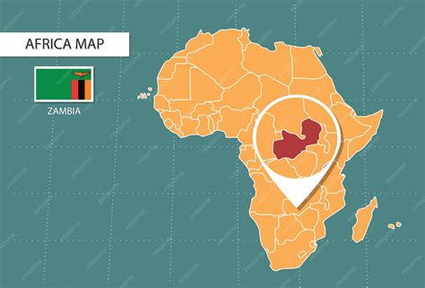 Premium Vector | Zambia map in africa zoom version icons showing zambia ...