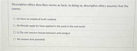 Image result for Descriptive Ethics Examples