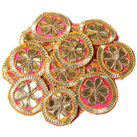 EmbroideryMaterial Gota Patti Flowers Embroidery Patches for Clothes ...