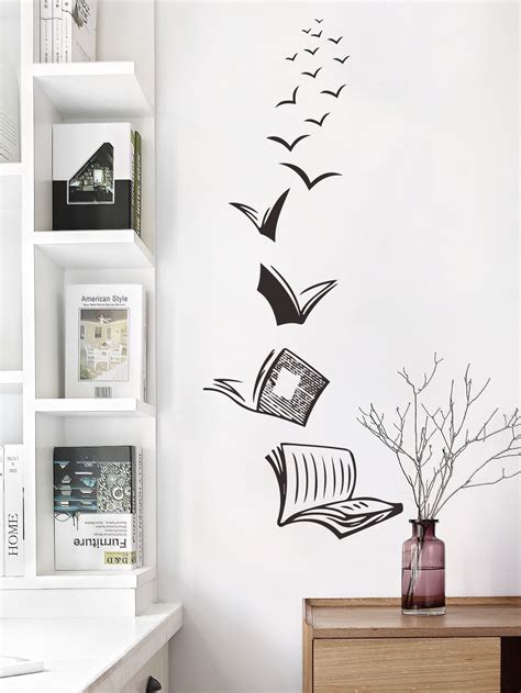 Book Print Wall Sticker | Adhesive wall art, Wall decor stickers, Decal ...