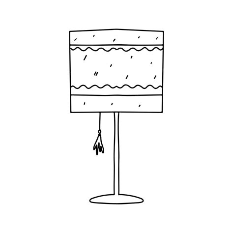 Premium Vector | Cute floor lamp in hand drawn doodle style vector ...