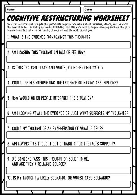 Image result for Cognitive Distortions Worksheet
