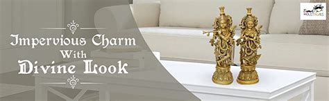 Buy Two Moustaches Radha Krishna Brass Statue Pair Online at Low Prices ...