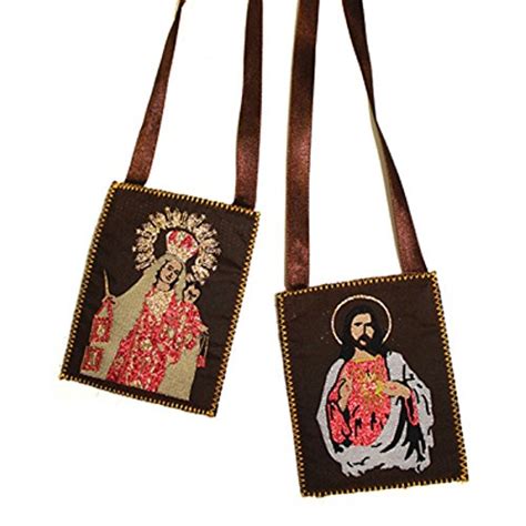 Buy Our Lady of Mt. Carmel & Sacred Heart Jesus Brown Scapular - Large ...