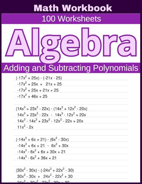 Image result for Subtracting Polynomials Worksheet