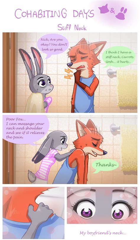 Nick x Judy Cohabiting Days: Stiff Neck | Nick and judy comic, Zootopia ...