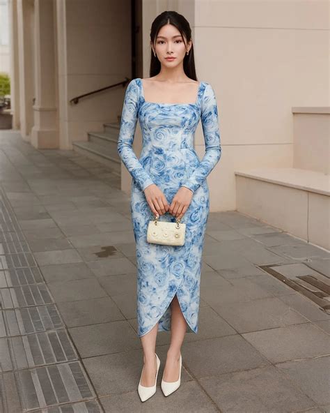 Midi Dress With Tie Front Detail & Long Sleeves - Littlebox India