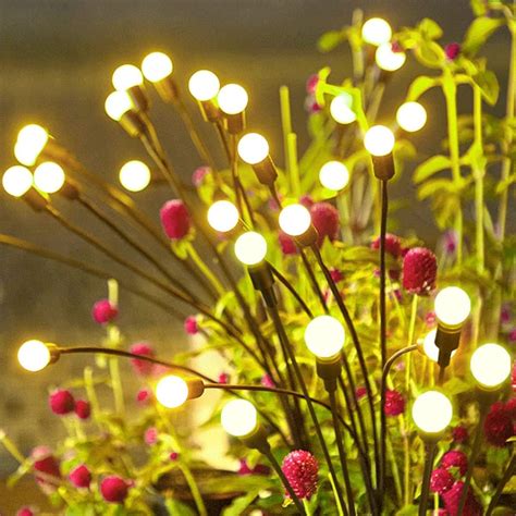 LITVERSE Solar Garden Lights, 16 LED Firefly Lights Solar Outdoor ...