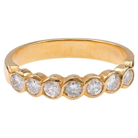 Vintage Tiffany and Co. Diamond 18k Yellow Gold Half Eternity Band For ...