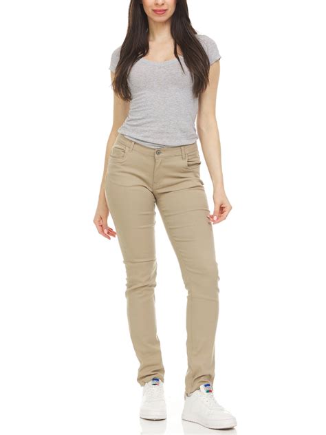 Women's Work Business Super Stretchy Skinny 5-Pocket Soft Chino Pants ...
