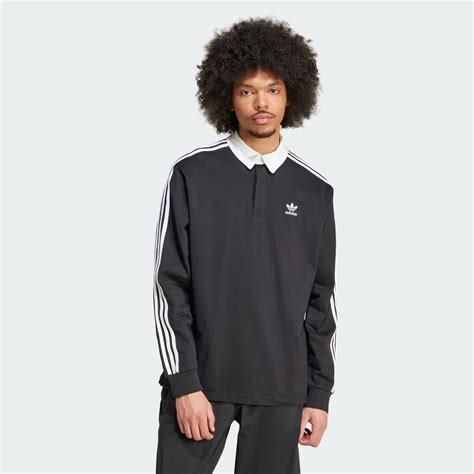 Adicolor Rugby Polo Shirt - Black | adidas Hong Kong