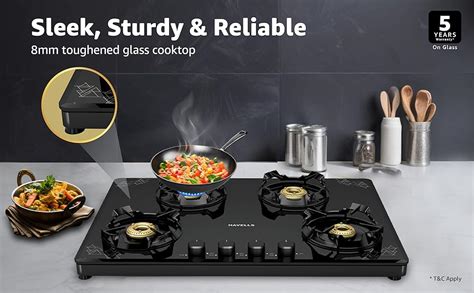 Havells Nucleus Slim Gas stove |4 Heavy Duty Forged Brass Burner|8 mm ...