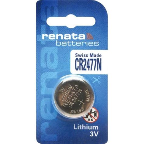 Renata CR2477N Lithium Coin Cell 3V 950mAh Battery - Pack of 1 ...